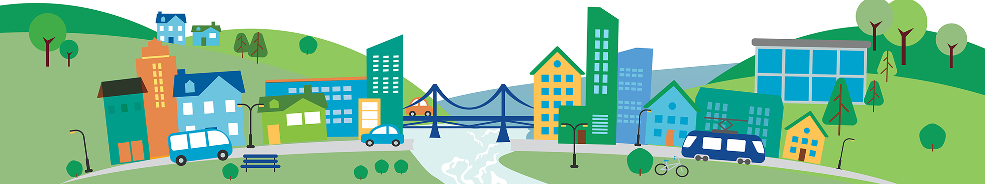 An illustration representing the Bi-State Sustainable Reinvestment Corridor. For decorative use only.